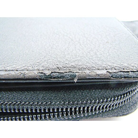 Black Soft Leather Wallet Organizer Full Zip Around Extra Flip for Cards ID Slot - Picture 11 of 12